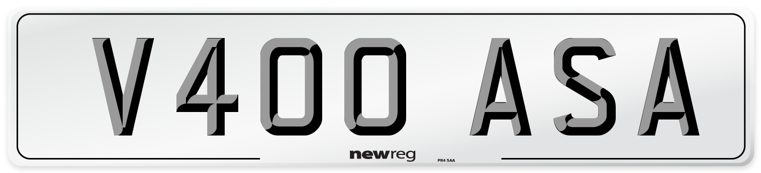 V400 ASA Number Plate from New Reg